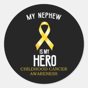 Sticker Rond Sensibilisation au cancer de l'enfance Mon neveu e