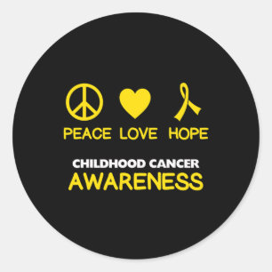 Sticker Rond Sensibilisation au cancer de l'enfance Ruban d'or