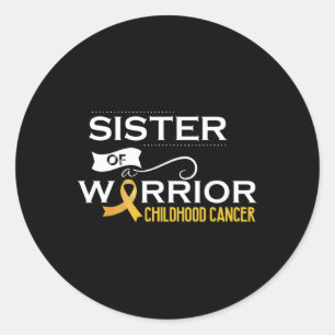 Sticker Rond Sensibilisation au cancer de l'enfance Soeur d'un