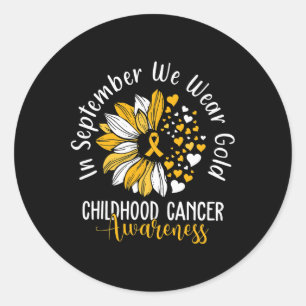Sticker Rond Sensibilisation au cancer de l'enfant En septembre