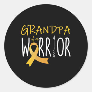 Sticker Rond Sensibilisation au cancer de l'enfant Grand-père d