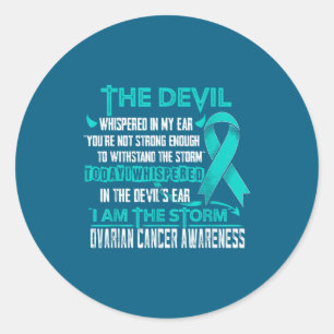 Sticker Rond Sensibilisation au cancer de l'ovaire je suis un d