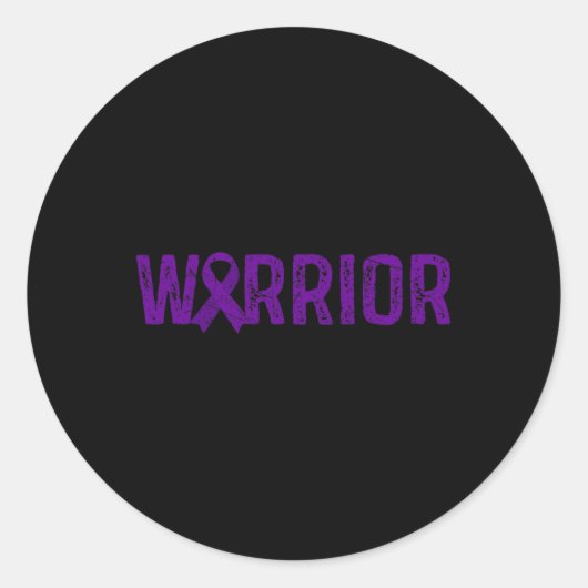 Sticker Rond Sensibilisation au cancer du pancréas guerrier (Devant)