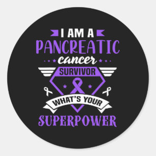 Sticker Rond Sensibilisation au cancer du pancréas Survivant Ru