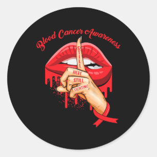 Sticker Rond Sensibilisation au cancer du sang du ruban rouge V
