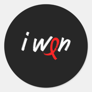 Sticker Rond Sensibilisation au cancer du sang - J'ai gagné Sur