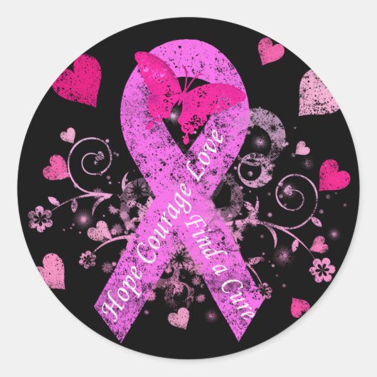 Sticker Rond Sensibilisation au cancer du sein (Devant)