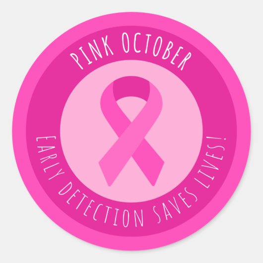 Sticker Rond Sensibilisation au cancer du sein (Devant)