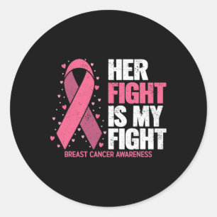 Sticker Rond Sensibilisation au cancer du sein Chemises Sa Lutt