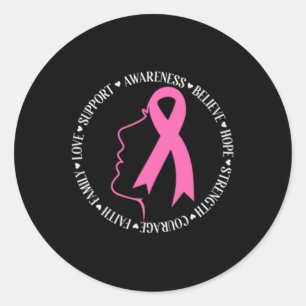 Sticker Rond Sensibilisation au cancer du sein Équipe de soutie