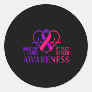 Sticker Rond Sensibilisation au cancer du sein et à la violence