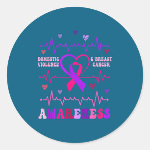 Sticker Rond Sensibilisation au cancer du sein et à la violence