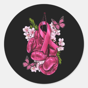 Sticker Rond Sensibilisation au cancer du sein Gants en boîte r