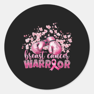 Sticker Rond Sensibilisation au cancer du sein Gants en boîte r