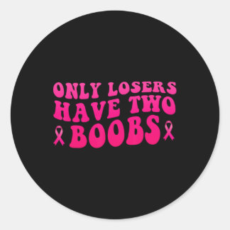Sticker Rond Sensibilisation au cancer du sein Mastectomie amus