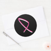 Sticker Rond Sensibilisation au cancer du sein Ruban rose (Enveloppe)