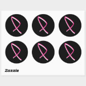 Sticker Rond Sensibilisation au cancer du sein Ruban rose (Feuille)