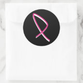 Sticker Rond Sensibilisation au cancer du sein Ruban rose (Sac)