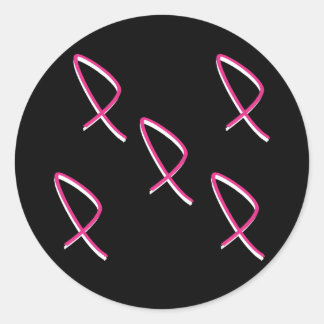 Sticker Rond Sensibilisation au cancer du sein Ruban rose II