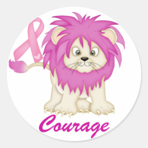 Sticker Rond Sensibilisation au cancer - Le lion de Tracy par S