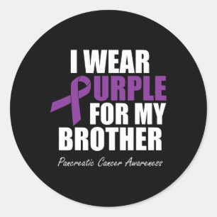 Sticker Rond Sensibilisation au cancer pancréatique Je porte le