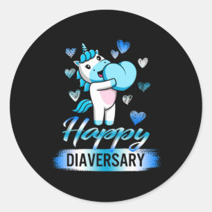 Sticker Rond Sensibilisation au diabète Bonne Diaversaire Unico