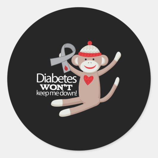 Sticker Rond Sensibilisation au diabète Soutien Marche du ruban (Devant)