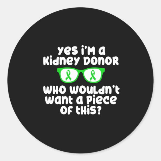Sticker Rond Sensibilisation au don de rein, donneur de rein (Devant)