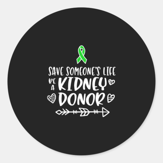 Sticker Rond Sensibilisation au don de rein, donneur d'organes (Devant)