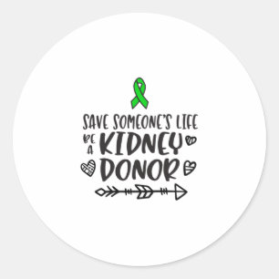 Sticker Rond Sensibilisation au don de reins, donneur d'organes
