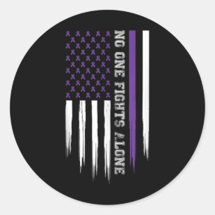 Sticker Rond Sensibilisation au Heims Violet American Flag Sens