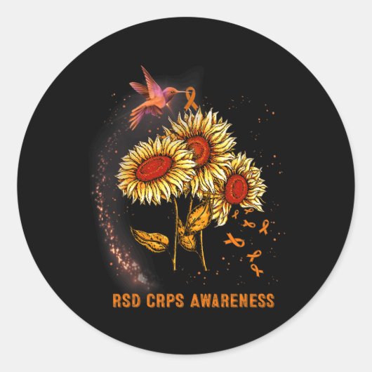 Sticker Rond Sensibilisation au SSRC pour le tournesol de colib (Devant)