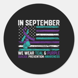 Sticker Rond Sensibilisation au suicide 2024 En Septembre Nous