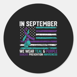 Sticker Rond Sensibilisation au suicide 2024 En septembre, nous