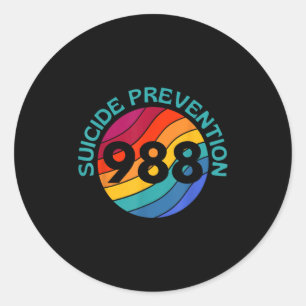 Sticker Rond Sensibilisation au suicide - 988 Chemise - Prévent