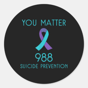 Sticker Rond Sensibilisation au suicide - 988 Chemise - Prévent