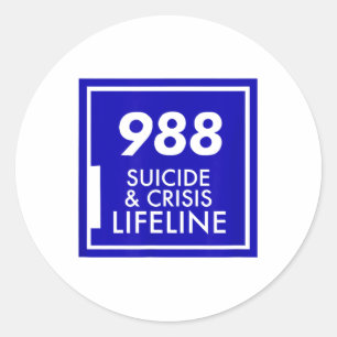 Sticker Rond Sensibilisation au suicide - 988 Chemise - Prévent