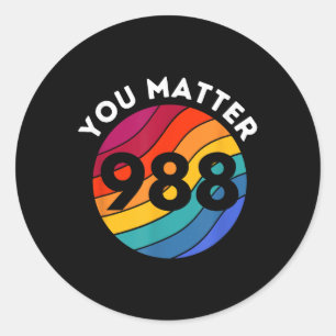 Sticker Rond Sensibilisation au suicide - 988 Chemise - Prévent