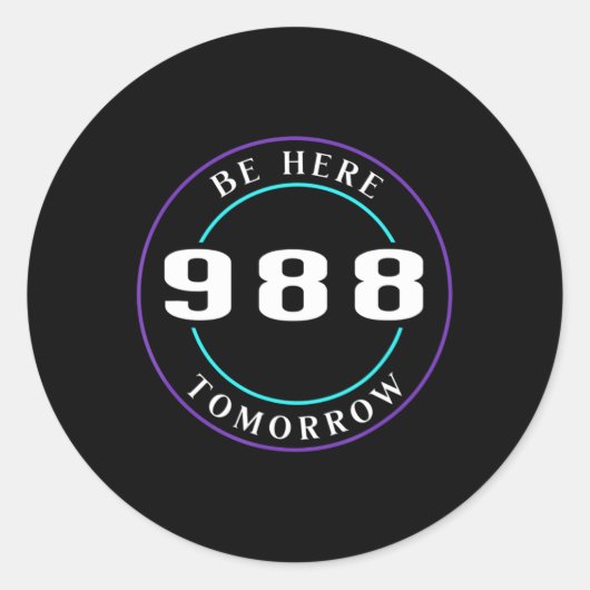 Sticker Rond Sensibilisation au suicide 988 - Prévention du sui (Devant)