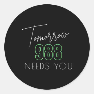 Sticker Rond Sensibilisation au suicide 988 - Prévention du sui