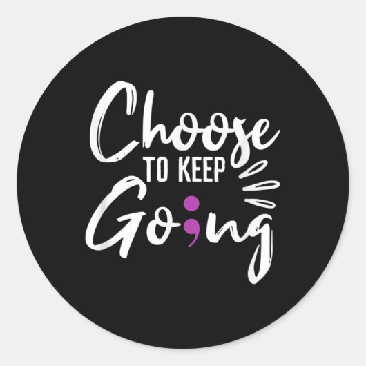 Sticker Rond Sensibilisation au suicide Continuer (Devant)