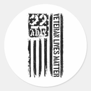Sticker Rond Sensibilisation au suicide de vétéran Vies de vété