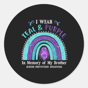 Sticker Rond Sensibilisation Au Suicide Je Porte Le Purple Turq
