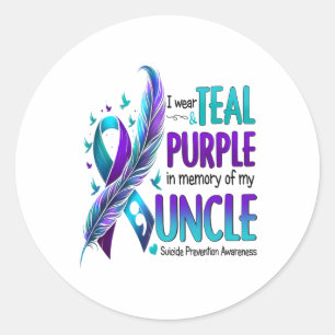 Sticker Rond Sensibilisation Au Suicide Je Porte Le Purple Turq
