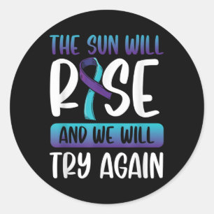 Sticker Rond Sensibilisation au suicide _Le Soleil va se lever