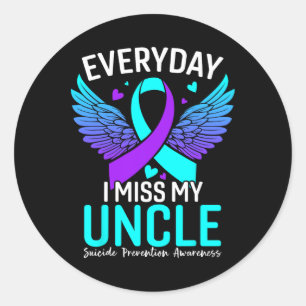 Sticker Rond Sensibilisation Au Suicide Oncle Chemise Préventio