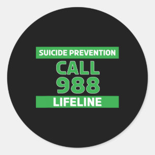 Sticker Rond Sensibilisation au suicide - Prévention Lifeline 9