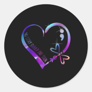 Sticker Rond Sensibilisation au suicide Ruban Santé mentale pos