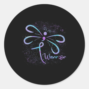 Sticker Rond Sensibilisation au suicide Semicolon Dragonfly San