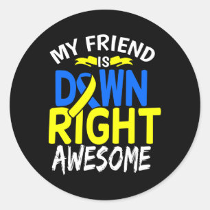 Sticker Rond Sensibilisation au syndrome de Down T21 Journée Fe